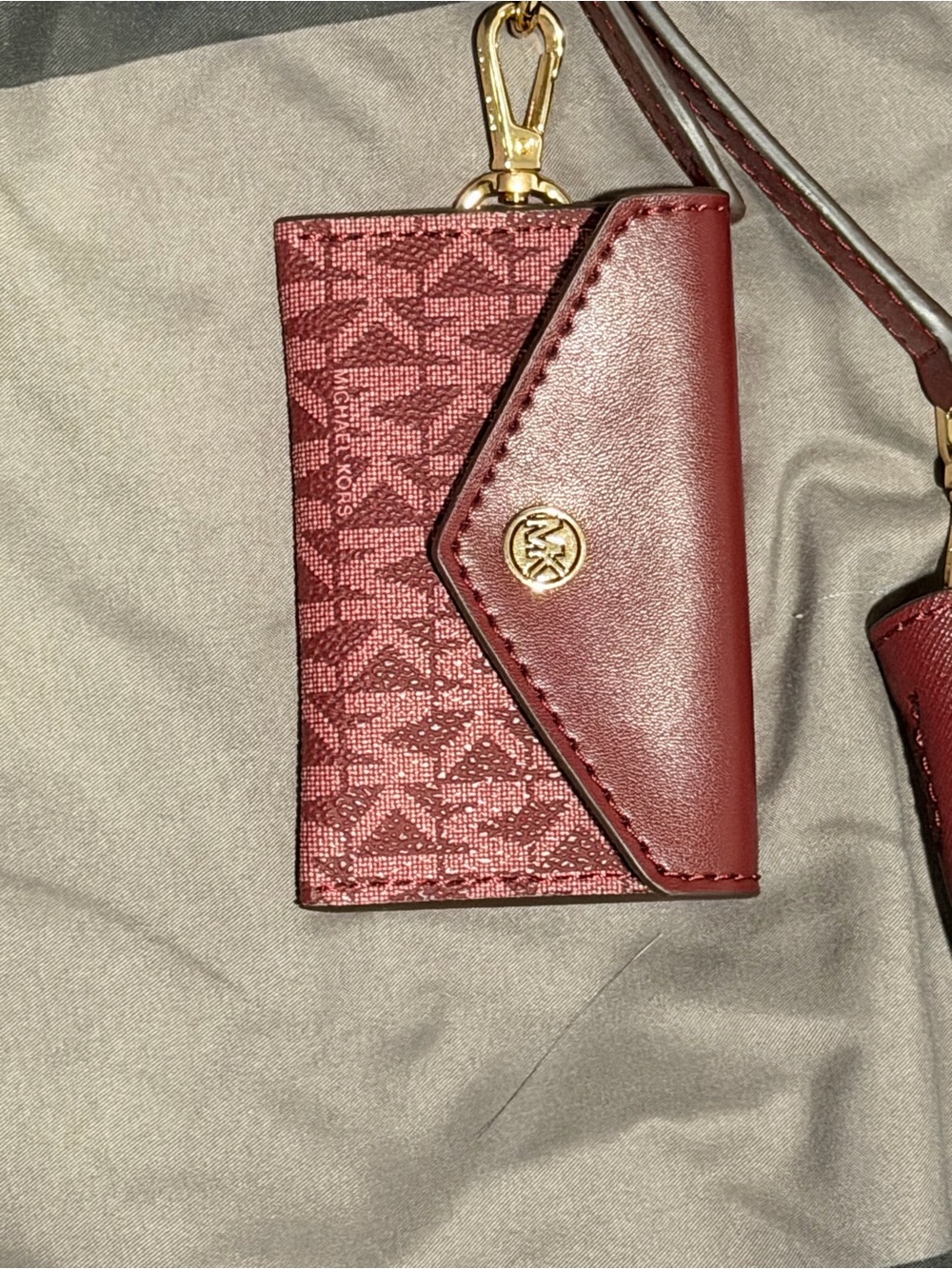 Michael Kors Red Saffiano Leather Crossbody Tote with Card Pouch - Picture 3 of 5